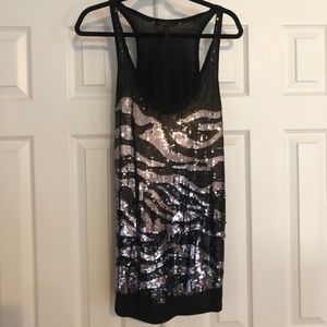 BCBG MAXAZRIA SEQUIN ZEBRA TUNIC